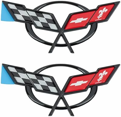 C5 Corvette logo for Chevrolet Corvette 1997-2001 Crossed flags (pair - front and rear).. Buy better with DIAYTAR Nigeria — the ultimate e-commerce platform in Nigeria.