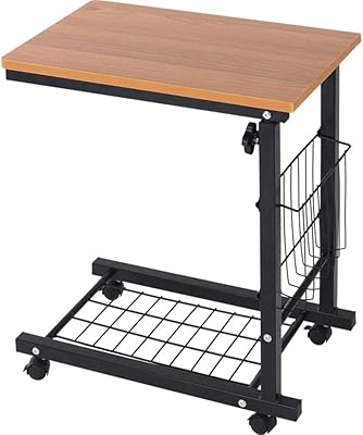 Bedside table mobile extra table with adjustable height on computer casters.. DIAYTAR NIGERIA: Where thousands of products meet affordable prices and reliable 5-8 day delivery.