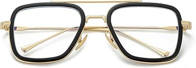Aviator sunglasses with transparent lenses for women and men, without prescription, glasses blocking blue light, metal frame, width of the lens.. DIAYTAR NIGERIA: Where shopping meets satisfaction with affordable prices and prompt delivery services.