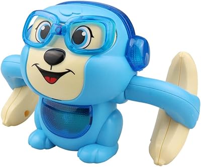 Electric monkey toy with vocal control amater in the shape of a monkey with light music sensor, animal toy with swivel arm for girls and boys, blue (blue).. DIAYTAR Nigeria: Discover more, spend less, and enjoy delivery within 5–8 days.