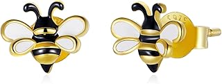 Chesno bee honey earrings cute animal bee bee Sterling silver together 925 small gold -plated enamel 14k queen bee together for teenagers.. Experience the satisfaction of affordable shopping with DIAYTAR NIGERIA's nationwide 5-8 day delivery.