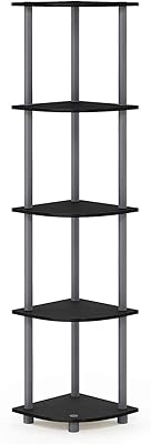 Versatile corner shelf with 5 levels Frono Turn N 'Tip, 1 packet, black/gray.. DIAYTAR NIGERIA brings the marketplace to your home with budget-friendly prices and nationwide delivery.