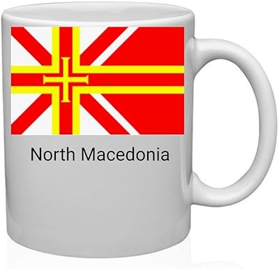 Coffee cup printed with the Northern Macedonian flag and the name of the country capacity 325 ml.. Your digital shopping companion, DIAYTAR NIGERIA offers exceptional value with delivery in less than 8 days.