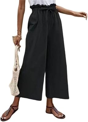 Rioxs large casual pants for women cotton pants and elastic high waist pants with pockets.. Shop like never before with DIAYTAR NIGERIA's comprehensive marketplace and budget-friendly shipping.