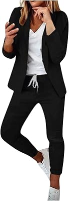 Office costume for women, two rooms, fitted cutting, blazer pants, set of work clothes, relaxed ball suit (color: black, size: m).. DIAYTAR NIGERIA: Where affordability meets variety, with thousands of products delivered in less than 8 days.