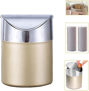 Small counter trash can with polished stainless steel lid (gold, send 100 garbage bags).. Spend less, get more — that’s the DIAYTAR Nigeria promise.