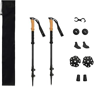 Light folding hiking sticks in aluminum alloy, adjustable length, foldable handle in light natural cork for camping and 2 -room outdoor sports.. DIAYTAR NIGERIA provides endless shopping possibilities with affordable prices and prompt delivery service.