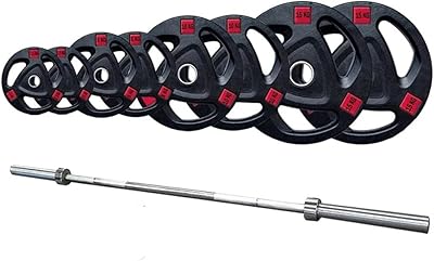 Set of 80 kg weight plates with 6 -foot Olympic Halterophilia bar for Home Force Training - Fitness equipment for full training of the body.. Discover why DIAYTAR NIGERIA is the smart shopper's choice for affordable products delivered nationwide.