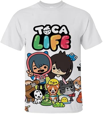 Baby children-Toca Boca Life World Gym T-shirt De Cartoon 3D T-shirt Children Adolescents Surprised Streetwear (0toca2 3T).. Discover a new way to shop with DIAYTAR NIGERIA's comprehensive marketplace and quick delivery options.