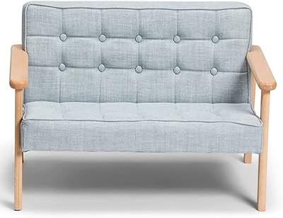 Movish children's sofa, single and double sofa with solid wood armrests covered with linen fabric, ideal for children, a gift for children, for children's comfort and study chair (double).. DIAYTAR NIGERIA: Where affordable online shopping meets reliable delivery across Nigeria.