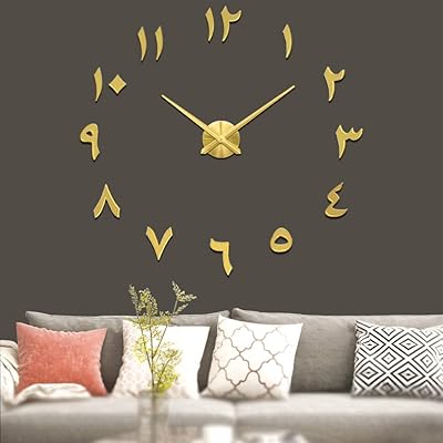 Large Fangold wall clock with modern 3D design with oriental Arabic figures for the decoration of the house and the office and gifts.. Experience shopping satisfaction with DIAYTAR NIGERIA's vast selection and budget-friendly delivery options.