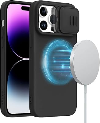 Nillkin Camshield Silk magnetic silicone protection shell for iPhone 14 Pro (Black).. Your digital shopping destination, DIAYTAR NIGERIA combines variety with affordability and quick delivery.