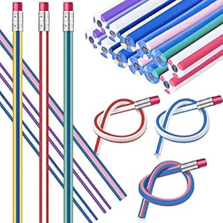 Flexible foldable pencils, flexible colored stripes, foldable colored pencils with gum for school prices, children's gifts, class supplies for teachers (12).. DIAYTAR Nigeria: Shopping that fits your budget and your schedule.