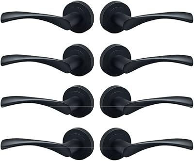 Pair of pink marvel door handles with matt black finish by designer leavers, 4 packet - interior door handle - modern round design.. Browse endless categories on DIAYTAR Nigeria — your items delivered in just days.