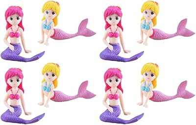 Elecdon mermaid figurines 8 pieces cake decoration for birthday party.. Order today, receive in days — DIAYTAR Nigeria makes it possible.