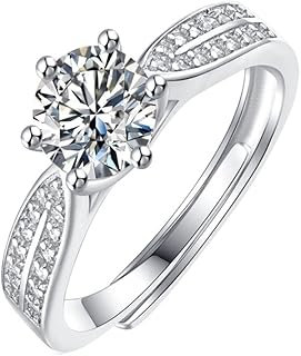 Hemdi Classic Diamond Engagement Ring for Women of 1.0 Carat with Round Precious Moissanite stones with GRA certification, engagement ring with gift box, Metal, Moissanite.. DIAYTAR NIGERIA: Your affordable marketplace with reliable 5-8 day shipping across Nigeria.