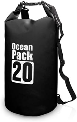 Skido Waterproof backpack in dry PVC 10L Diving storage bag for men women for beach, swimming, kayak, river and ocean (black) 20L.. Order now, relax later — DIAYTAR Nigeria ships in 5 to 8 days.