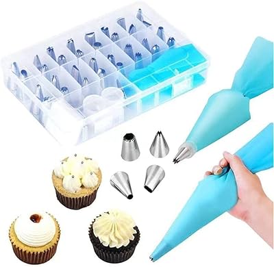 Set of 33 stainless steel cooking utensils, reusable pastry sockets and cake decoration tips.. Experience retail therapy without the financial stress at DIAYTAR NIGERIA's affordable e-commerce platform.
