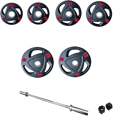1441 Olympic rubber weight plates with 4 -foot weight game, professional training for weightlifting and crossfit - 42 kg set.. Experience shopping without limits at DIAYTAR NIGERIA, where affordability meets convenience in just days.
