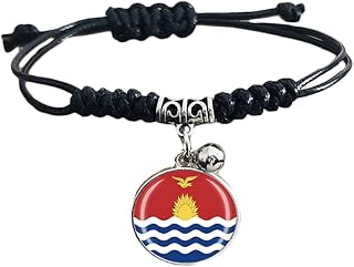 Kimibati flag braided bracelet, adjustable nylon chain, souvenir crystal bracelet, hand and woman hand -made bracelet, a gift for a special day.. DIAYTAR NIGERIA: Where smart shoppers find everything they need at prices they can afford.