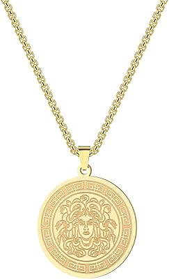 Cherida collar Cherida mythology Medusa Gurgen For Women Men Men Greek Symbol Old Pagan Pendant Pandente In Stainless Steel Gift, Stainless Steel, without precious stones.. Your favorite online marketplace — DIAYTAR Nigeria delivers quick and cheap.