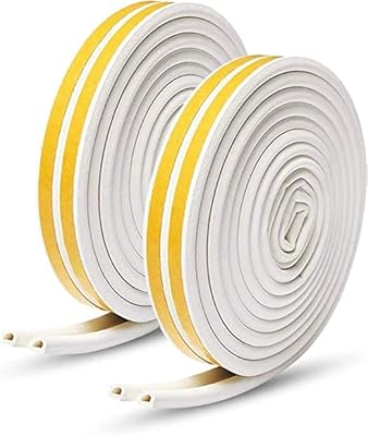 Self-adhesive foam tape 20m for doors and windows, rubber sealing strip to avoid collisions, self-adhesive type D sealing for filling of spaces and sound insulation, 33 feet (10 m) 2 (white) package (white).. Shop everything from A to Z on DIAYTAR Nigeria — delivered nationwide.