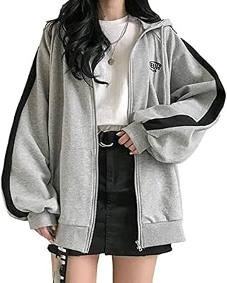Hoodie with zipper for women, harajuku y2k, oversized, loose, black, cute, for teenage girls, vintage sweater.. DIAYTAR NIGERIA combines extensive product options with budget-friendly prices, delivered in 5-8 days.