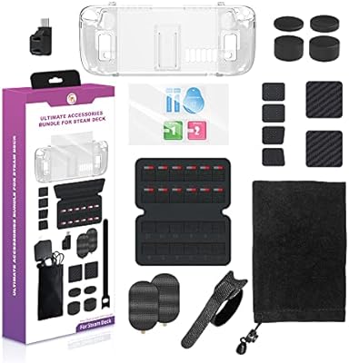Set of Uxilep Steam Deck accessories, set of 19 in 1 accessories for Steam Deck with shock protection case, screen protector, SD card storage case, 90 °-C extension adapter, thumb handle caps.. Embrace a new era of online shopping with DIAYTAR NIGERIA's extensive range and budget-friendly prices.
