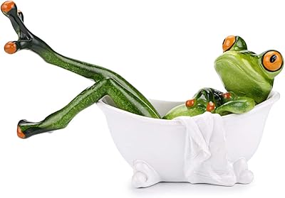 Joxs Creative Crafts Resin Frog Figurins Decoration, lying in the Bathtub Frog Sculpture, Personalized animal figurines frog craftsmanship shelf Library Decoration Decoration.. DIAYTAR NIGERIA transforms online retail with unbeatable prices and consistent delivery timeframes.