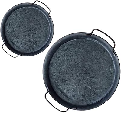 Galvanized metal service tray 2 rooms with handles, cooking tray for coffee table or dining table by swims.. DIAYTAR NIGERIA: Your gateway to affordable products delivered reliably across Nigeria.