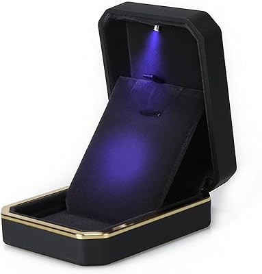 Luxury Board of Battle Luxury, Velvet jewelry gearbox with LED light, black.. DIAYTAR NIGERIA: Bridging the gap between consumers and quality products with affordable nationwide shipping.