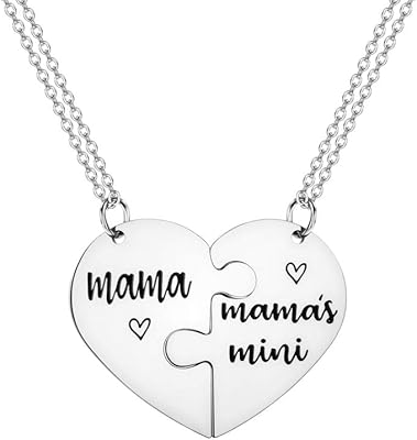 Joviken mother and daughter necklace, set of 2 pieces, daughter's mother gifts, matching heart -shaped necklaces, women's gifts for mother.. Shop confidently with DIAYTAR NIGERIA, offering affordable prices and reliable delivery within a week.