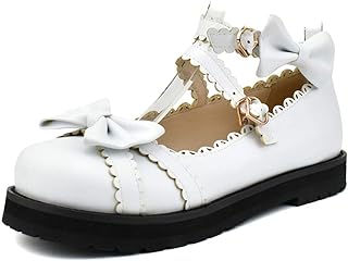 Mary Janes Kawaii Gothic shoes with a platform and ankle bridle for women with knots.. DIAYTAR NIGERIA: Making quality accessible to all Nigerians with affordable prices and quick delivery.