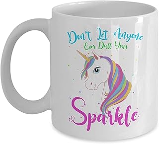 Majestic cup with a unicorn design with printing "Do not let anyone tarnish your spark" inspiring cup for women.. Get your essentials without leaving home — thanks to DIAYTAR Nigeria.