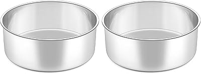 Lot of 2 deep 6-inch deep cake molds, deep stainless steel cooking dish with roasting layer for birthdays and weddings, healthy and non-toxic, reflective and washable dishwasher (16 cm).. Great finds. Great prices. Fast shipping. That’s DIAYTAR Nigeria.