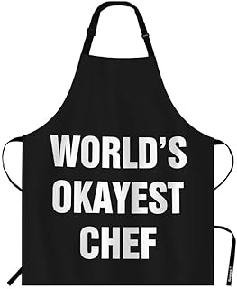 WORD'S BEABES WORLD's OKAYEST Chef Cutal Inspiration Simple word on black apron with bib for home kitchen, cooking, barbecue, chef's waitress with adjustable collar 27 "x31.. Shop for everything you need at DIAYTAR NIGERIA, with budget-friendly prices and quick delivery.