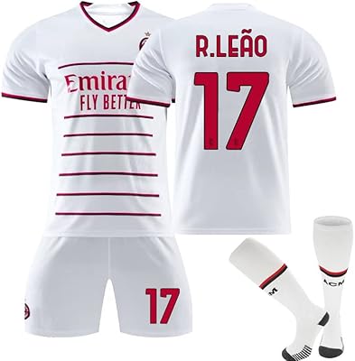 Football jersey for boys 2022-2023 AC Milan Away R Leao #17 Football fans Set of football clothes Sports gift box.. Experience the simplicity of DIAYTAR NIGERIA's extensive marketplace with delivery within 8 days.