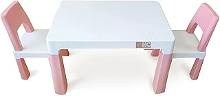 Table and multifunction table set for early awakening of Home Canvas, for children from 3 years old, white and pink, GL7834A-Rose.. Forget the long lines — DIAYTAR Nigeria is always open for shopping.