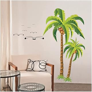 Black vinyl wall sticker for coconut palms, bird silhouette, for living room, school, crèche, child's bedroom, child's bedroom decoration, homemade wall paintings.. Embrace a new era of online shopping with DIAYTAR NIGERIA's extensive range and budget-friendly prices.