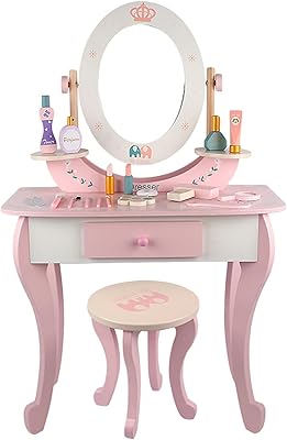 Vanity Beauty Set of children's table games with chair, fashion accessories, children's makeup and simulation game, toy for 3, 4, 5 years.. DIAYTAR NIGERIA: Creating access to affordable products for every Nigerian with our swift delivery service.