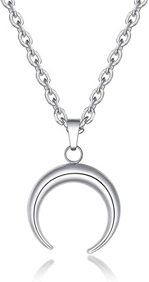 Moon necklace for women men adolescent girls stainless steel silver silver boho kpop hip hop style punk style punk unique unique beach charm half-moon mini mini collar for girlfriend mom mom.. From tech to toiletries, DIAYTAR Nigeria delivers without delay.