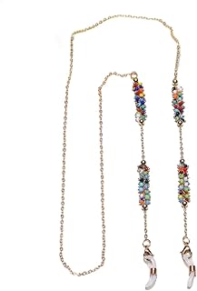 Chain of golden glasses, elegant sunglasses chain for summer accessory, copper and colorful pearls, 29.5.. Looking for trendy fashion, home essentials, or electronics? DIAYTAR Nigeria has it all and delivers within days, not weeks.