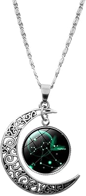 12 Constellation Moon Collier Zodiac Gifts Collier Croissant Galaxy of Moon Crackier Astrology Conditions Horoscope Women Teenagers Gifts For Children.. DIAYTAR NIGERIA: Where affordability and variety meet with convenient delivery within 8 days.