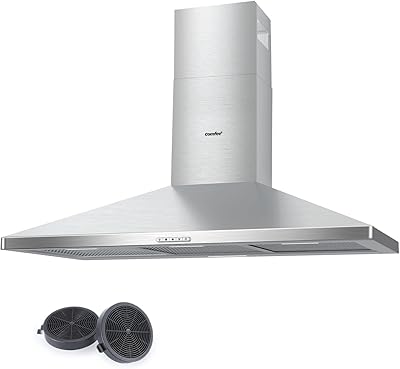 Comfortable chimney hood 90 cm Class A Plus with LED light, recirculation system and 900 mm wall air pipes and kitchen extraction fan with charcoal filters.. Transform your shopping experience with DIAYTAR NIGERIA's vast product selection delivered at unbeatable prices.
