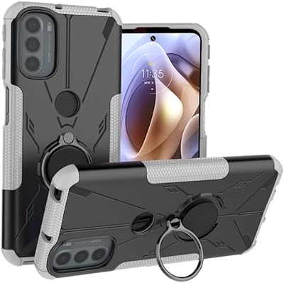 BGM shell compatible with Motorola Moto G41 Armor Bear, PC + TPU antichoc protection case with white support ring.. DIAYTAR NIGERIA: Bringing affordable shopping solutions with a diverse product catalog delivered nationwide.