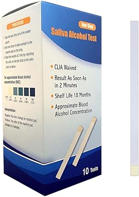 Salivary alcohol test strip prime screen, high precision home test, results in 2 minutes - 10 tests.. Nigeria shops with DIAYTAR — wide selection, fast shipping, and great value.