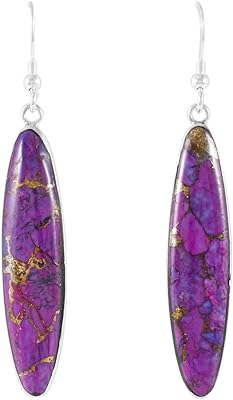 Sterling 925 silver earrings and real turquoise.. DIAYTAR NIGERIA: Your trusted e-commerce partner with extensive product choices and affordable delivery.