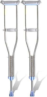 Medical crutches with integrated shock absorption spring for adults, stainless steel walking rod with adjustable height, crutches under the arms supporting up to 100 kgg.. DIAYTAR NIGERIA delivers on our promise of extensive selection and budget-friendly nationwide shipping.