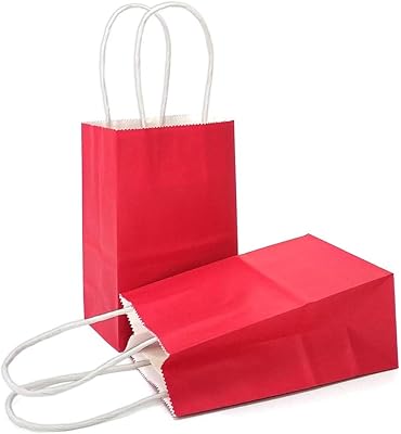 (24 bags) Red gift bags with Kraft Wedding Faveurs handles.. Shop efficiently with DIAYTAR NIGERIA, offering thousands of products at unbeatable prices delivered promptly.