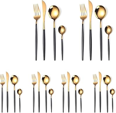 Iworld Set of Western Western stainless steel cutlery, knives, forks and spoons, set of black and golden cutlery for the house, hotels and restaurants, 24 rooms.. Shop with confidence at Nigeria's leading affordable e-commerce platform with reliable delivery services.